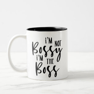 Jag är inte Bossy. Jag är Chef- / flickmakarnas Två-Tonad Mugg