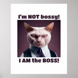 Jag är inte Bossy, jag är Chef - Lustigt Chef Cat Poster