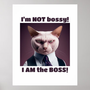 Jag är inte Bossy, jag är Chef - Lustigt Chef Cat Poster