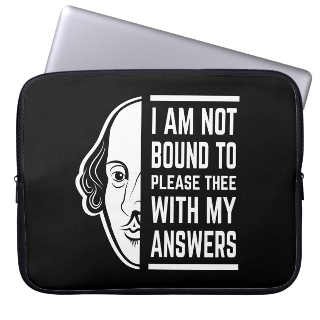 Jag är inte bunden av Shakespeare-citatet Laptop Fodral (Framsidan)