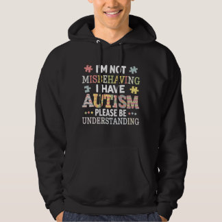 Jag är inte busig, jag har autismmedvetenhet hoodie