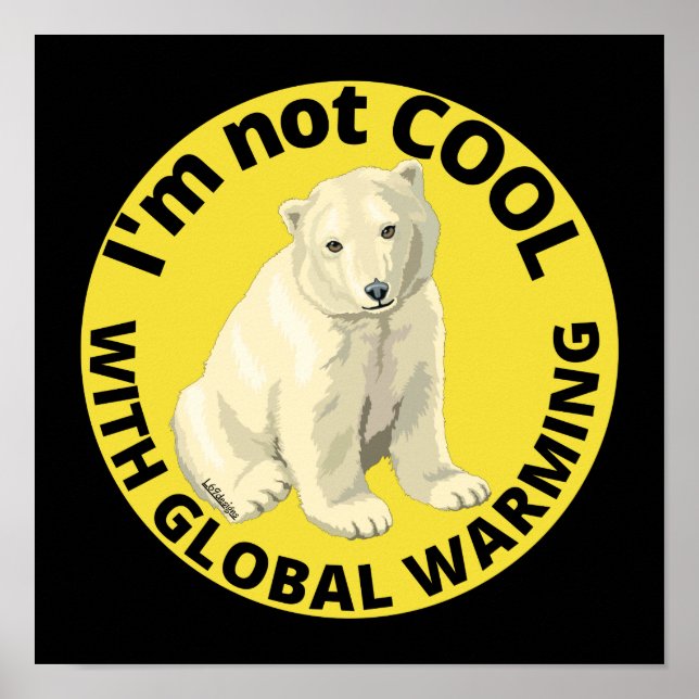JAG ÄR INTE COOLA MED GLOBAL VARMNING räddat plane Poster (Framsidan)