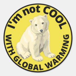 JAG ÄR INTE COOLA MED GLOBAL VARMNING räddat plane Runt Klistermärke