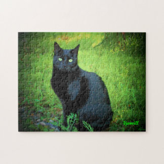 Jag är inte dålig tur! Black Cat Jigszle Puzzle Pussel