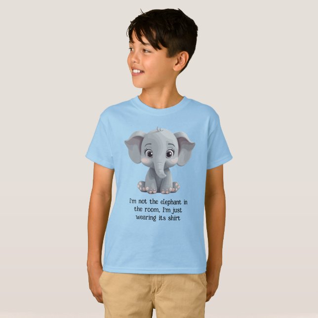 Jag är inte elefanten i rummet t shirt (Hel framsida)