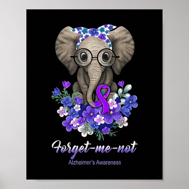 Jag är inte Elephant Flowers Alzheimerheimer Brain Poster (Framsidan)