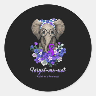 Jag är inte Elephant Flowers Alzheimerheimer Brain Runt Klistermärke