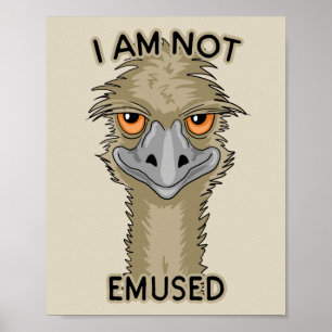 Jag är inte Emused Funny Emu Pun   Beige Poster