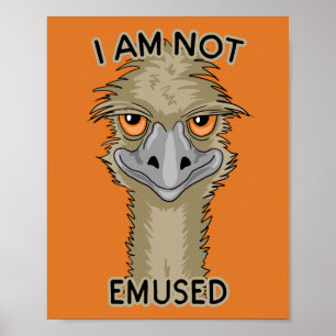 Jag är inte Emused Funny Emu Pun ORANGE Poster
