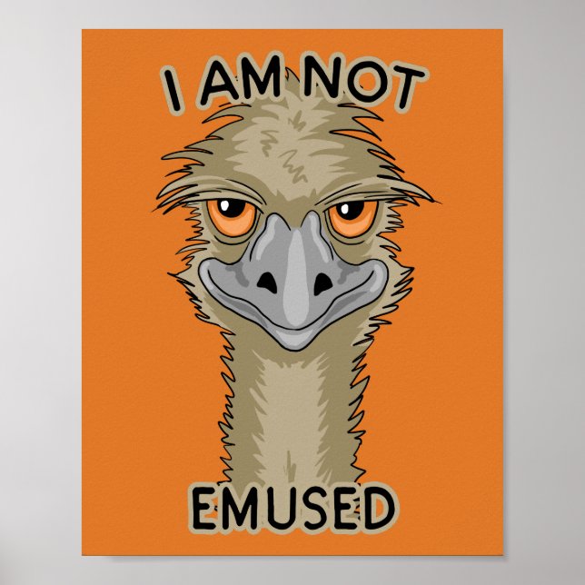 Jag är inte Emused Funny Emu Pun | ORANGE Poster (Framsidan)