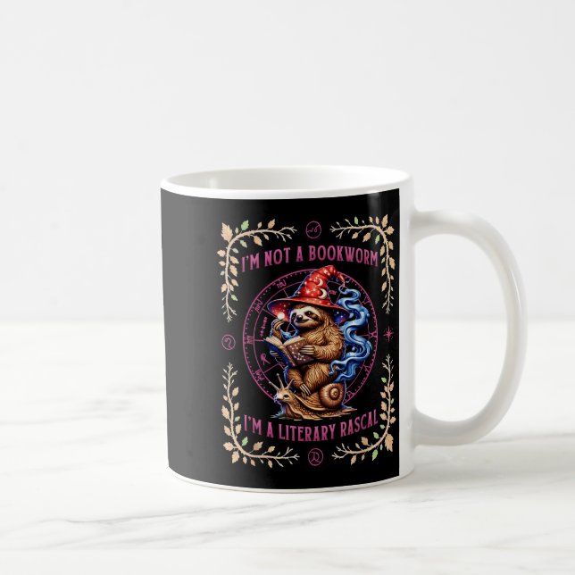 Jag är inte en bokmask jag är en litterär ruffeltr kaffemugg (Höger)