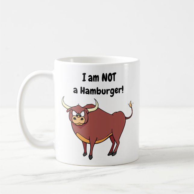 Jag är INTE en Hamburgare! - Vegetarian Kaffemugg (Vänster)