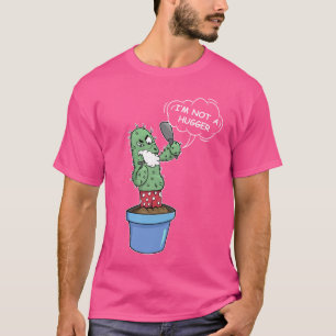 Jag är inte en kramare Sarcastic Cactus Tee Hallow