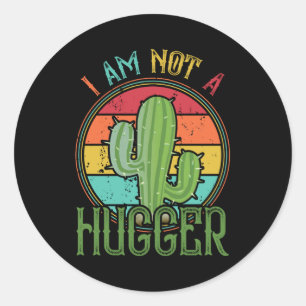 Jag är inte en Kramare Vintage Cactus Runt Klistermärke
