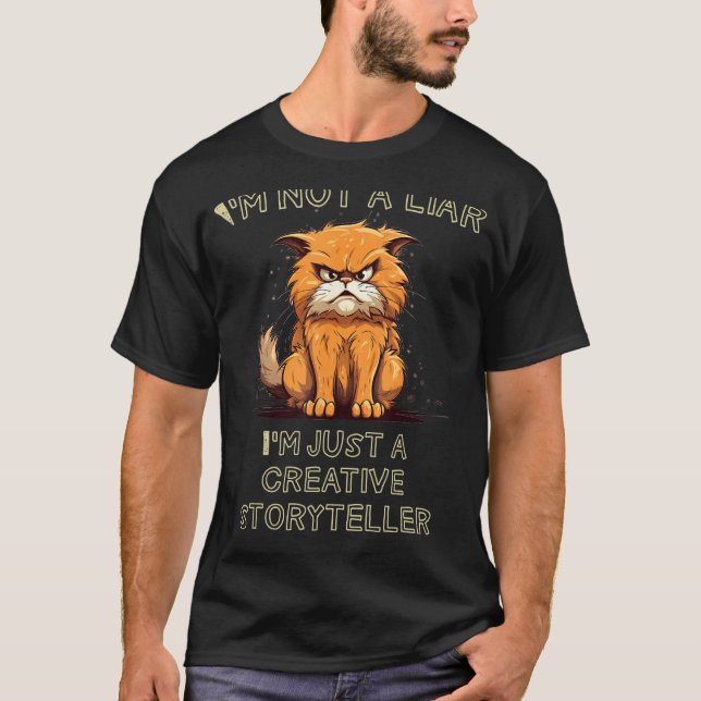 Jag är inte en lögnare, rolig vit Lögner Katt idé  T Shirt (Framsida)
