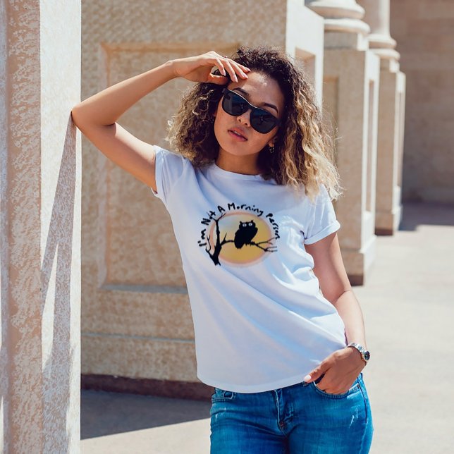 Jag är inte en morgonmänniska, rolig uggla citat t shirt (Skapare uppladdad)