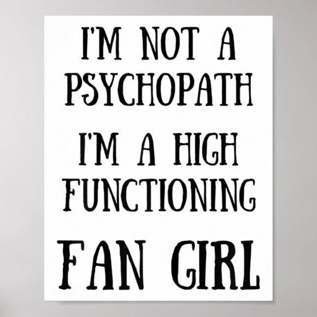 Jag är inte en psykopat, jag är en högfungerande f poster (Framsidan)