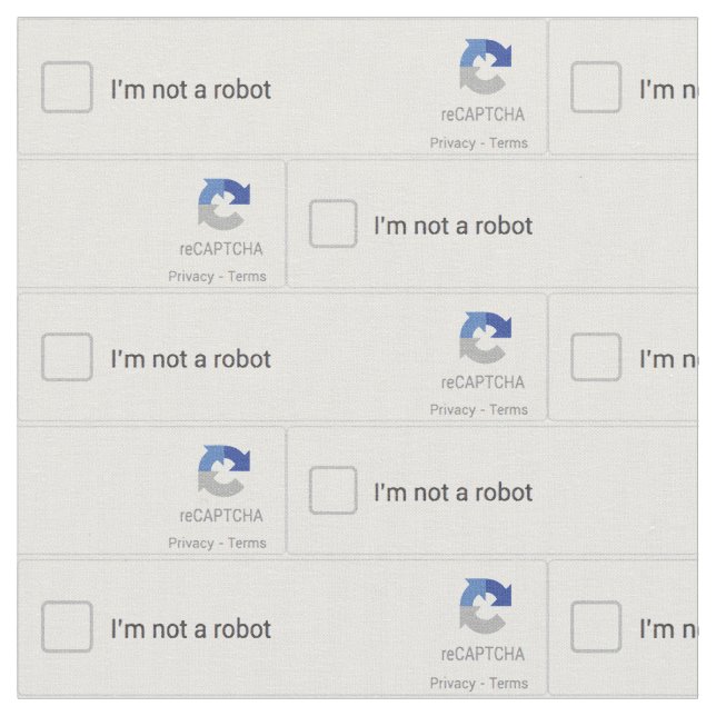 Jag är inte en robot Captcha Tyg (Närbild)