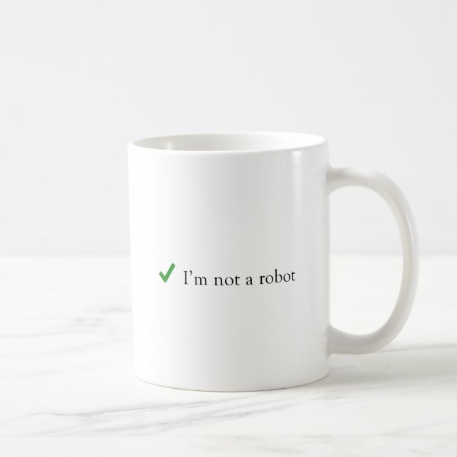 Jag är inte en Robot Funny Humor Verification Capt Kaffemugg (Höger)