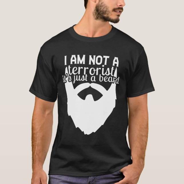 Jag är inte en terrorist bara ett skägg t shirt (Framsida)