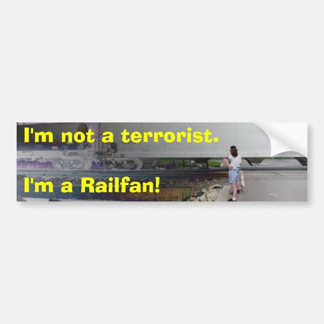 Jag är inte en terrorist. Jag är en järnvägsentusi Bildekal (Framsidan)