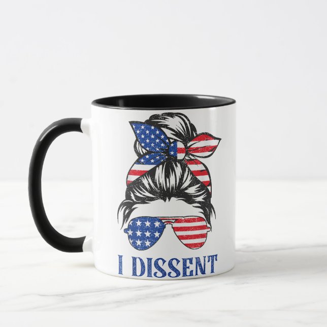 Jag är inte enig, amerikansk flagga kvinnor röshår mugg (Vänster)