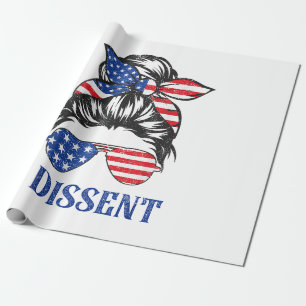 Jag är inte enig, amerikansk flagga kvinnor röshår presentpapper