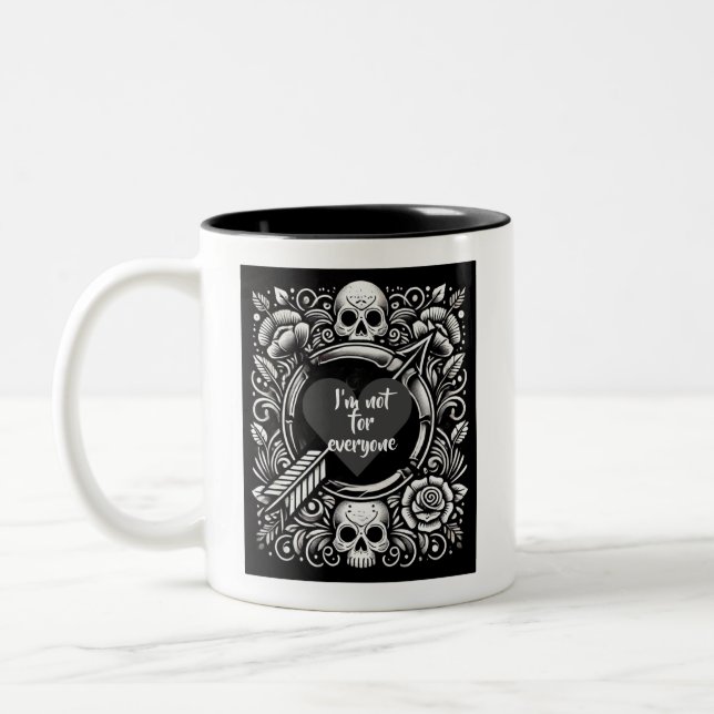 Jag är inte för alla skallar Två-Tonad mugg (Vänster)