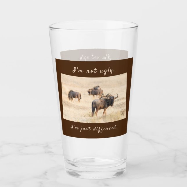 Jag är inte ful vildaste bild med text glaskopp (Framsida)