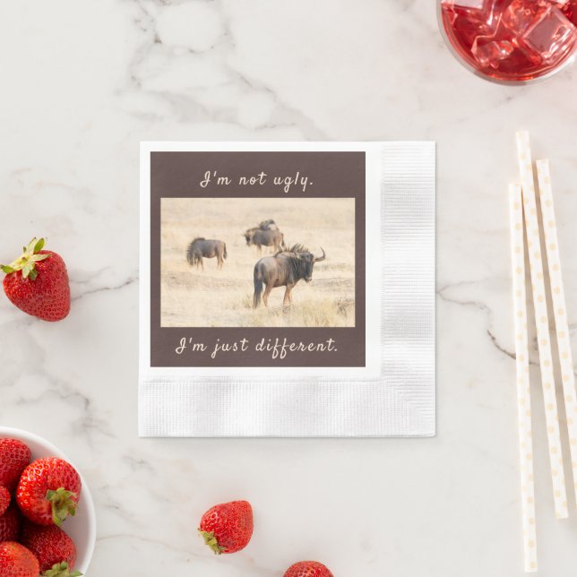 Jag är inte ful vildaste bild med text pappersservett (Insitu)