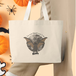 Jag är inte galen men jag är knäpp rolig fladdermu jumbo tygkasse