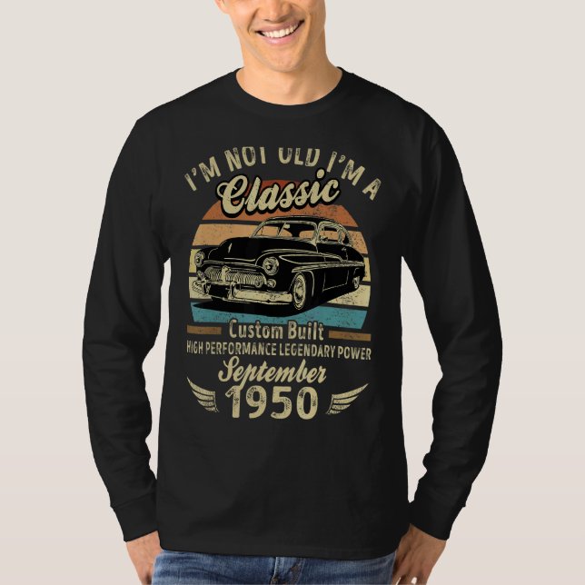 Jag är inte gammal i klassiskt format född i septe t shirt (Framsida)