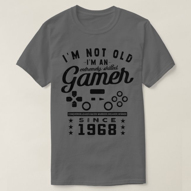 Jag är inte gammal Im A kompetent 1968VideogameGam T Shirt (Design framsida)