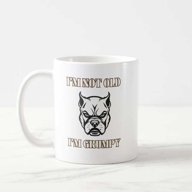 Jag är inte gammal Jag är en grumpy hund sarkastis Kaffemugg (Vänster)
