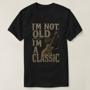 Jag är inte gammal jag är en klassiker Rollig gita T Shirt