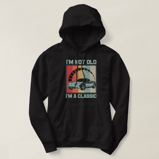 Jag är inte gammal, jag är en klassisk - MAZDA MX5 Hoodie (Design framsida)