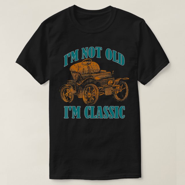 Jag är inte gammal, jag är födelsedagskalender t shirt (Design framsida)