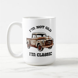 JAG ÄR INTE GAMMAL JAG ÄR KLASISKker rostig pickup Kaffemugg