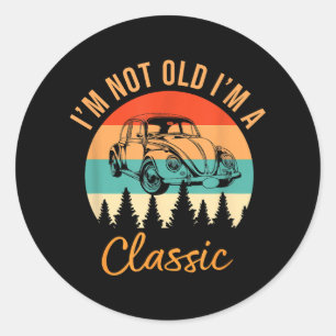 Jag är inte gammal.. Jag är klassisk bil Retro Vin Runt Klistermärke