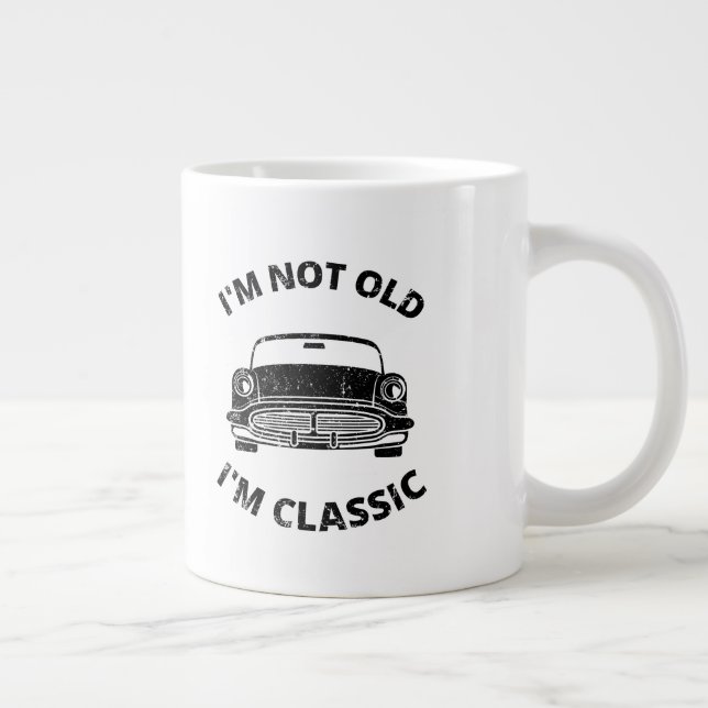 Jag är inte gammal, jag är klassisk kaffe Mugg Jumbo Mugg (Höger)