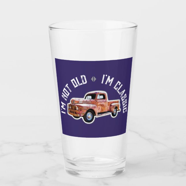 Jag är inte gammal, jag är klassisk Lastbil-grafik Glaskopp (Framsida)