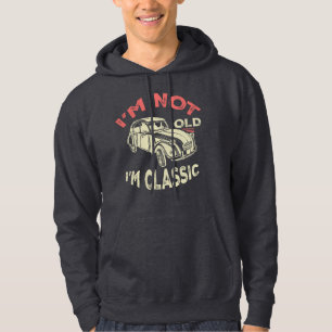 Jag är inte gammal jag är klassisk Rollig bil graf Hoodie