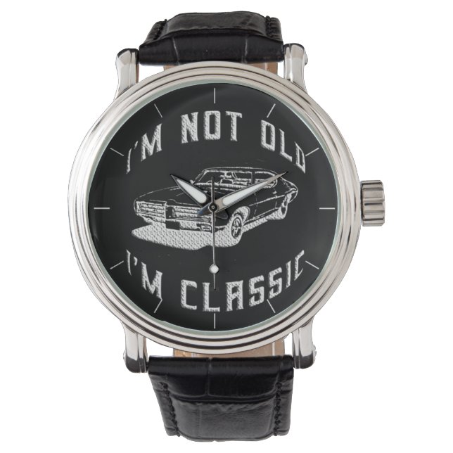 Jag är inte gammal, jag är klassisk svart armbandsur (Framsida)