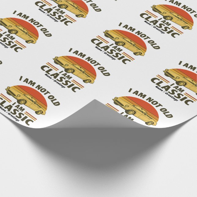 Jag är inte gammal, jag är klassisk, underlig Retr Presentpapper (Hörn)