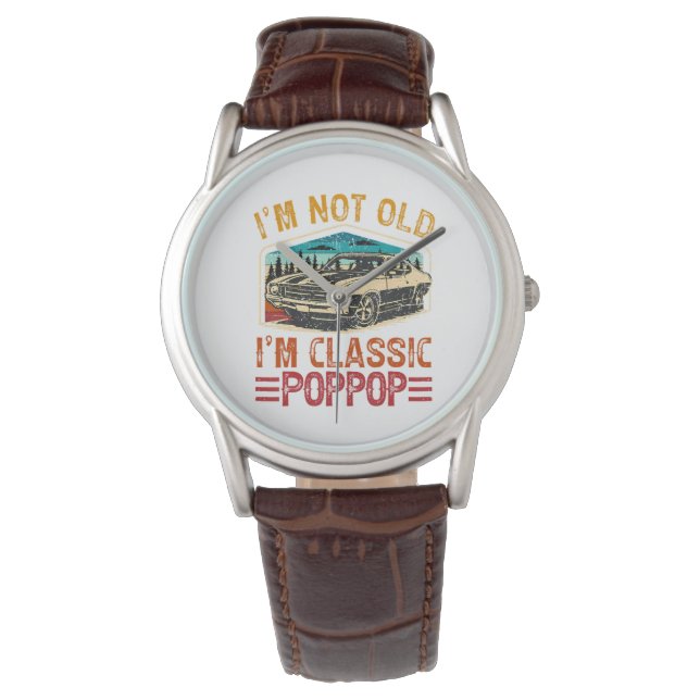 JAG är inte gammal JAG är Poppop Farfar Armbandsur (Framsida)