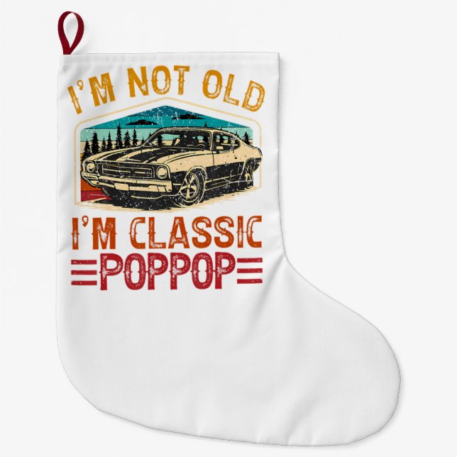 JAG är inte gammal JAG är Poppop Farfar Stor Julstrumpa (Framsidan)