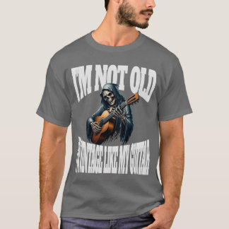 Jag är inte gammal jag är vintage som min gitarr 8 t shirt