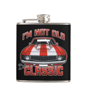 Jag är inte gammal.. - Retro Red Muscle Car Fickplunta