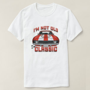 Jag är inte gammal.. - Retro Red Muscle Car T Shirt