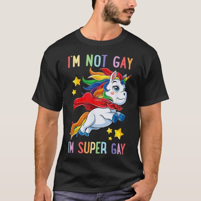 Jag är inte Gay Im Gay pride LGBT Flagga T-skjorta T Shirt (Framsida)